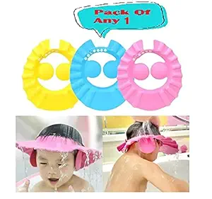 Manan Shopee Baby Adjustable Safe Soft Bathing Baby Shower Cap for Kids/Babies/Toddlers/Infants| Eye Ear Protector Adjustable Size Bathing Cap (Pack of 1)
