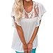 Produktbild Hffan Damen Oberteile Hemd T-Shirt Tops Bluse Aufflackern-Hülse Costura con lentejuelas con volantes Sommerhemd Blusen Pulli Beiläufig Haushemd Blusenshirt Sommerbluse Blusentop (Weiß, XL)