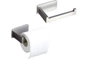 UTILYTAIS Portarrollos Papel Higiénico Autoadhesivo - Portarrollos Baño Acero Inoxidable - Portarrollos sin Taladro - Soporte de Papel Higiénico - Portarrollos Baño (Acero)
