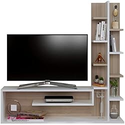 GLORY Ensembles de meubles de salon - Blanc / Avola - Meuble TV avec étagères en moderne design