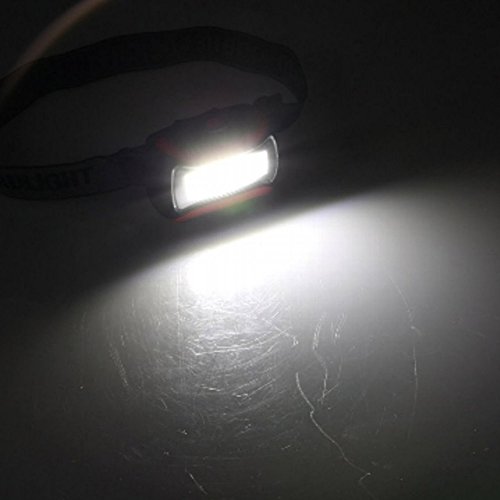 LED COB HighPower Headlight 3W 320lm – kippbar – 3 Modi – Dauerlicht + Blinkfunktion – incl. 3 AAA Batterien - 3