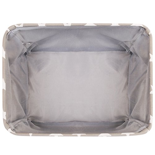 Graufarbener Sternen Leinen-Aufbewahrungskorb – qualitativ hochwertiger Korb mit weiß Sternen für die Aufbewahrung von Haushaltsartikeln. 40cm x 30cm x 25cm - 3