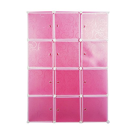 Regalsystem DIY Regal Schrank Garderobenschrank W?scheschrank Kleiderschrank Aufbewahrung Kapazit?t (pink-tou)