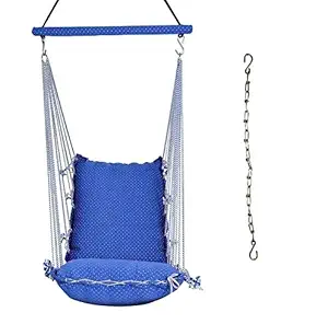 Kkriya Home Decor Cotton Swing N JHULA for All Ages for Amazing Comfort with Hanging Accessories Chain. Ideal for Home,Balcony, Garden, Indoor n Outdoor.