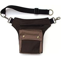 Hüfttasche, Braun mit Verschluss mit Karabiner