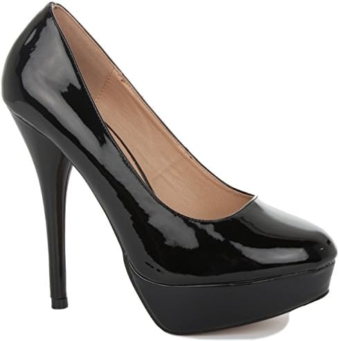 Black Patent Size 6 - NEW WOMENS LADIES PLATFORM PARTY PROM WEDDING BRIDAL WORK HIGH HEELS STILETTO COURT SHOES PUMPS