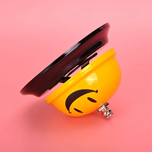 Nibesser Tischglocke Tischklingel Rezeptionsklingel Metall Hotelglockel mit Druckauslöser (Lächeln) - 2