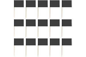 jojofuny 200Pcs Drapeaux de Cure- Dents Vides Marqueurs de Fromage à Cupcake Noir