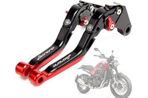ANYWAY Per Benel li Leoncino 500 Leoncino500 Leonine LeonineX 2016 2017 Leve Frizione Freno Leve Pieghevoli Allungabili In Alluminio Accessori Moto(Nero+rosso)