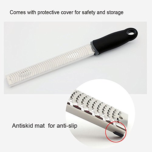 Microplane Zitrone Zester Küche Reibe für Knoblauch mit Plastikbeutel Clips für Taschen 4pcs (schwarz) - 6