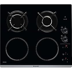 Brandt BPI6413BM plaque Dessus de table Combi Noir - Plaques (Dessus de table, Combi, Verre/Acier inoxydable, Noir, acier émaillé, LED)