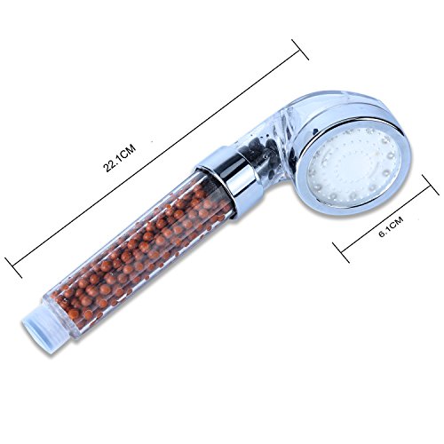 LED Duschkopf, HonestEast Duschlampe mit RGB 3-Farben automatisch geändert durch Temperatur Doppelte Filtration LED Spa Duschkopf Schlauch Wasser Badezimmer - 2