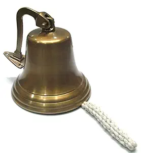 Ages Behind Brass Wall Hanging Bell (5 inch, Brown)