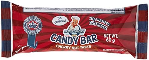 Frankys Bakery Cherry Nut Flavour Protein Candy Bars, 12-Piece