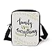 Produktbild Family,Cute Lettering Family is Everything Motivaonal Phrase Branches Leaves,Apple Green Black White Print Kids Crossbody Messenger Bag Purse