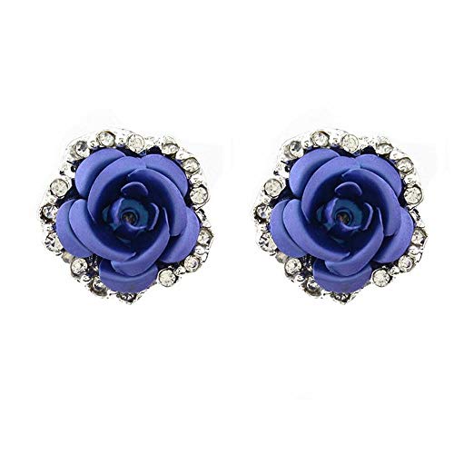 CN Mode Jingmei Kleine Schmuck Ohrringe Super Flash Diamond Rose Ohrringe Modetrend Ohrringe,Viole,1