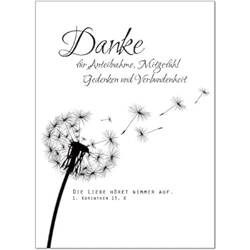 15 X Danksagung Trauerkarten Mit 15 Umschlägen Im Set Danke Nach Trauer Beerdigung Sterbefall Friedhof Begräbnis
