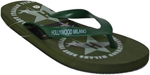HOLLYWOOD MILANO Men's Thong Sandals Green Army Green 10 Green Size: 9