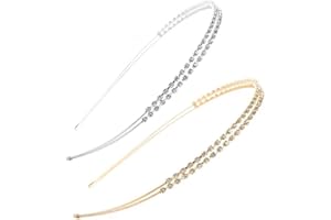 Qiwenr Diadema Con Pinzas Diadema Con Horquilla (Oro rosa+plata)