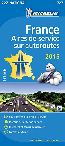 Carte Aires de service sur autoroutes France 2015 Michelin