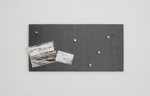 Schiefer Magnettafel (Echt Massiver Stein) ! – Pinnwand + Kreidetafel in 50 cm x 25 cm inkl. 5 Magnete Board Boulevard - 2