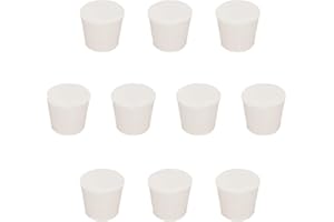 stonylab Tappi in Gomma Solida, 10 Pezzi 6# - 25mm x 34mm x 28mm - Sigillo da Laboratorio Affusolati Bianco, Adatto a Tutti i Matraccio stonylab Erlenmeyer