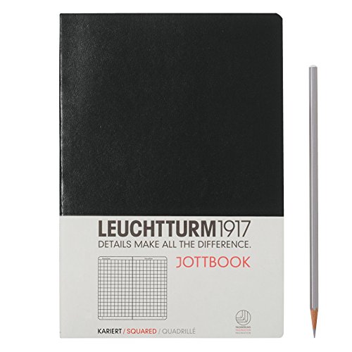 Preisvergleich Produktbild LEUCHTTURM1917 339937 Jottbook, Notizheft, Medium (A5), Schwarz, Kariert