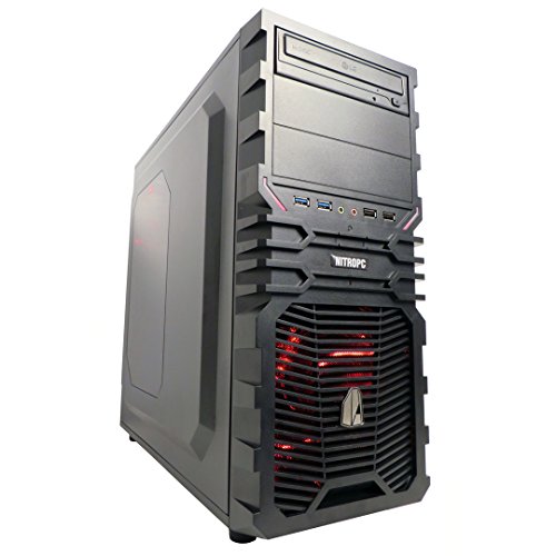 nitropc – PC Gamer Optimus (CPU Quad-Core i5: 4 x 3.80 GHz, T. Grafikkarte NVIDIA GeForce GTX 1050 2 GB, HDD 1 TB, RAM 8 GB + WINDOWS 10 * 64 Bit) PC Gamer, Gaming PC, Computer für PC Spiele, für Spiele 32GB,SSD240,2TB,W10,1050Ti4GB