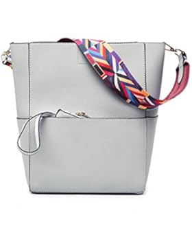 Sunfish PU-Leder ethnische Art Gurt Umhängetasche Big bag einfach Freizeit Bucket Bag+Geldbeutel 2pc