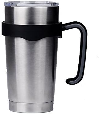 Vinus® Anti-Slip Cup Holder Handle Replacement for 20 Oz Yeti Tumbler Rambler Travel Cup Black (Cup Holder Only)