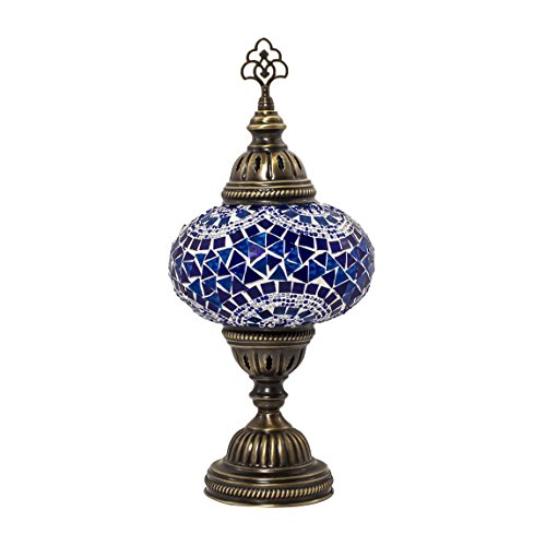 Tischleuchte Mosaik – Tischleuchte Mosaik Türkische Handarbeit mit Laterne Mosaik Marocaine, Basis aus Bronze, Tischleuchte, Einheitsgröße für die Dekoration von Ihr Zimmer von TK Bazaar