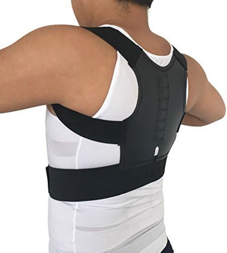 Magnetic Posture Corrector,Back And Shoulder Brace, Back Lumbar Therapy With Shoulder Support and Belt Brace [Black]