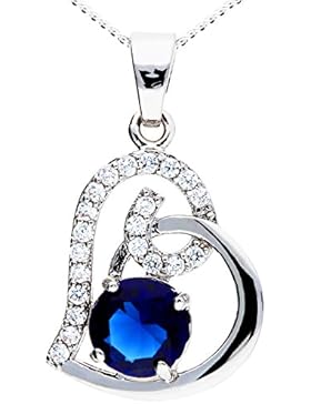 MYA art Damen Kette Halskette Herzketten 925 Sterling Silber Infinity Herz Anhänger mit Zirkonia und Swarovski...