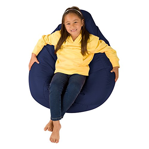 Hi-BagZ Kids Enfants Jeu Bean Bag Chaise pour Enfant – Sacs de Haricots Intérieur ou extérieur – 100% résistant à l'eau Résiste aux intempéries Jardin Pouf (Bleu Marine)