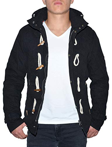 Re Rock by Young & Rich - Abrigo Corto para Hombre, Color Negro o Camel Negro M