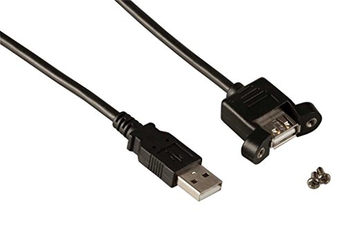 Kab24® USB 2.0 Premium HighSpeed Kabel HQ schwarz AWG 28 / 24 (0.5m, Verlängerung A Stecker auf A Buchse zum einbauen)