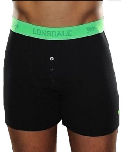 2 x LONSDALE Herren Unterwäsche Boxershorts Trunk Boxer Shorts schwarz
