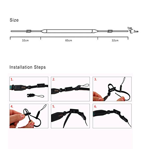 LYNCA Sangle d   paule   Ceinture de cou   Bandouli  re en nylon PU antid  rapante pour SLR DSLR appareil photo Nikon Canon Pentax Sony