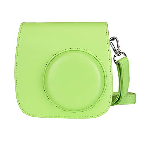 Estuche para cámara DaMo Instax para Fujifilm Instax Mini 9 / Mini 8 / Mini 8+ cámara con Correa de Hombro Suave Avanzada y paño de Limpieza (Verde Lima)