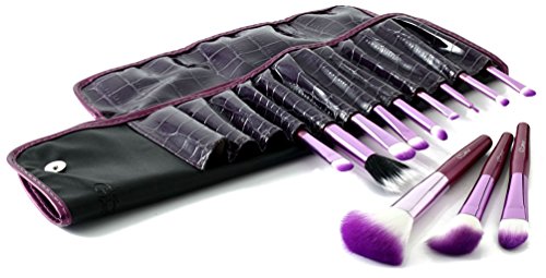 Glow 12 Make-up-Pinsel-Set in lila krokodil Leder Design Fall - 2