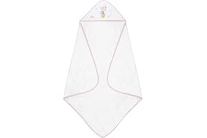 Interbaby - Capa de Baño Bebe Blanco/Rosa | Toalla Bebe con Capucha 100% Algodón, 100x100cm, Unisex | Suave, Secado Rápido | Ideal Recién Nacidos, Bebes y Niños Pequeños | Diseño Counting Sheep Minnie