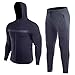 Produktbild Jaminy Herren Trainingsanzug Sweatjacke Hose Sportbekleidung Jogging Fitnessanzug Trainingsanzug Sweatshirt Hose Sportanzug S-3XL (S, Schwarz)