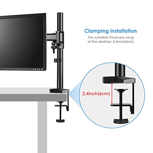 SIMBR Monitor Tischhalterung Schwenkbar Neigbar mit VESA 100×100 für LCD Monitor oder TV von 13 bis 27 Zoll max. Tragfähigkeit 8kg - 5