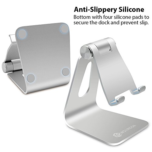 Multi-Winkel Handy StÃ¤nder, Wsiiroon Phone StÃ¤nder, Halterung, Handy Halter fÃ¼r iPhone, iPad, Samsung Galaxy, Kindle, Huawei P8 P9 P10 / Lite, Honor 6X 8 und alle anderen Tabletten Telefone - Silber