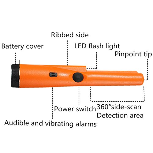 Tragbare Metalldetektor, GOCHANGE Pinpoint Pinzeiger mit Alarm Licht / IP66 Wasserdicht / 360° Scan / Holster, Schatzsuche Ausgraben Werkzeug Zubehör Für Sicherheit, Relikte, Schmuck - 2