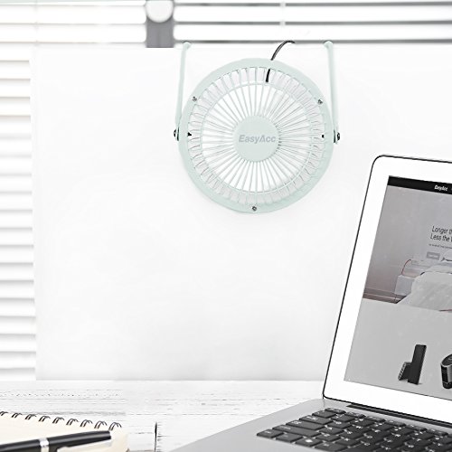 EasyAcc 4 Zoll Mini USB Ventilator desktop Lüfter Neigbar Für Den Schreibtisch Klein, Kompakt Und Kraftvoll, Mit An/Ausschalter –Weiß - 7