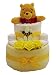 Two Tier Neutral Unisex Nappy Cake Baby Gift with Yellow Bear and Bumble Bee with FREE UK Delivery