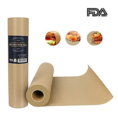 SYANG Rouleau de Papier Kraft de Boucherie - 44,2 * 5200 Cm Papier d'emballage pour Le Buf Brisket- pour Fumer Les Barbecues Et Viandes-Non Couché Non Blanchi Unwaxed Brut de Feuilles