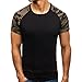Produktbild T Shirt Herren, HUIHUI Coole O-Ausschnitt Kurzarm Sweatshirt Slim Fit Basic uv Polo-Shirt Mode Sport Oberteile Oversize Bench Tops Baseball Sommer Freizeit Hemd Poloshirt (XL, Schwarz)