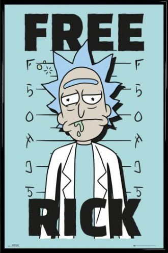 Rick Y Morty Póster con Marco (Plástico) - Free Rick (91 x 61cm)
